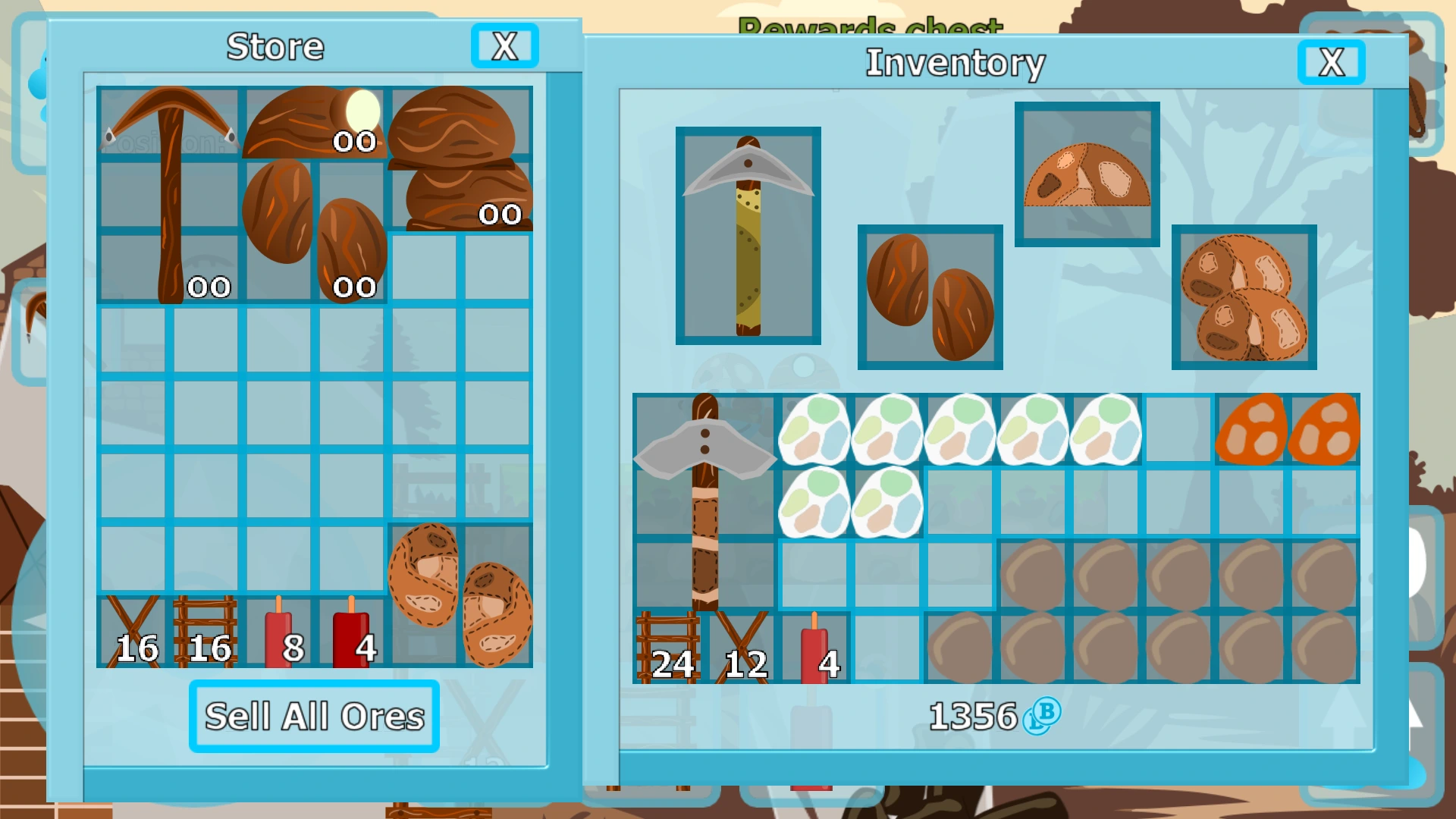 BadBubbles Miner screenshot: Trade & Upgrade Gear